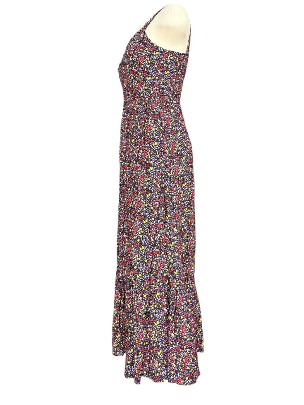 J. CREW Linen Cotton Maxi Dress Size 2 Tiny Floral Strappy NWOT Cottage Prairie